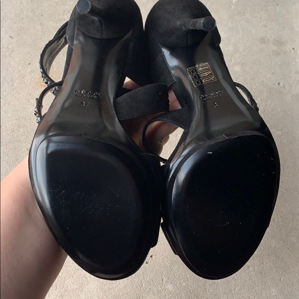 *NWT* Gucci | Swarovsky Crystal Black Heels | Sz 37 - Picture 5 of 8